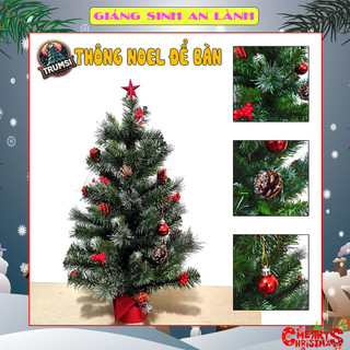 Cây thông noel mini để bàn 77cm trang trí giáng sinh hàng Việt Nam chất lượng cao 3 loại lá