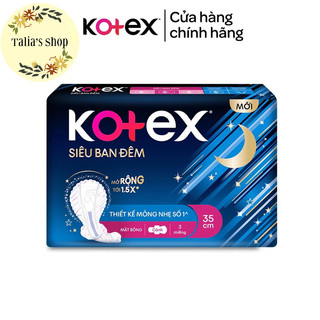 Gói 3 miếng Băng vệ sinh Kotex siêu ban đêm siêu mỏng cánh 35 cm
