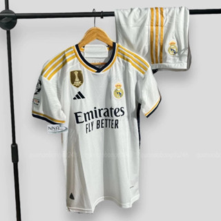 Bộ Quần Áo Bóng Đá CLB Real Madrid Sân Nhà, Sân Khách Màu Trắng - Chất liệu mè thái Thoáng khí, thấm hút mồ hôi