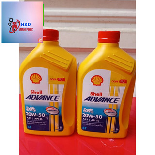 Combo 2 chai dầu nhớt xe số shell advance ax5 20w-50 sl dung tích 800ml và 1l