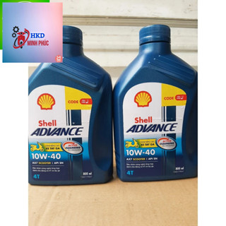  Combo 2 chai Dầu nhớt xe tay ga SHELL ADVANCE AX7 SCOOTER 10W40 800ml 