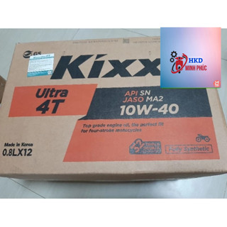 (SỐ 10W40 SN 800ML) thùng nhớt 12 chai kixx ultra 4T xe số 800ml tổng hợp 100% nhập khẩu hàn quốc