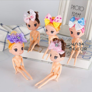 Bịch 10 Búp Bê Chibi 18Cm trang trí bánh kem, đồ chơi búp bê chibi