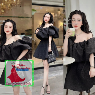 VÁY GẤM XOPPS XÒE TRỄ VAI BÈO 090424