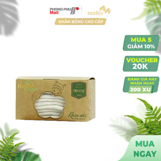 Bộ 10 khăn sữa nhỏ mollis cotton organic p777 30x30cm