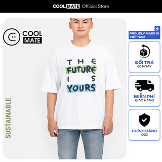 [ Outlet  Không đổi trả ] Áo thun OVERSIZE in The Future Is Yours CLEAN VIETNAM  màu Trắng Coolmate 