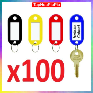 [COMBO 100] móc khóa thẻ ghi chú, đánh dấu chìa khóa, thẻ tên name tag ghi nhớ thông tin (10 màu)