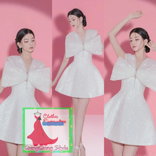 VÁY KIM SA XÒE NGẮN ĐÍNH NƠ BẢN TO PHÓI DÂY BẢN 240724