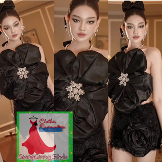 bộ chân váy tua rua + ÁO CÚP ĐÍNH HOA TO HẠT SANG 230724