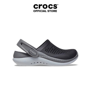 Giày clog trẻ em crocs toddler literide 360 - black/slate grey