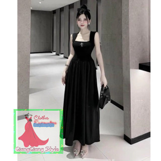 VÁY THUN CỔ U ĐÍNH PHỤ KIỆN   PHỐI TÙNG THÔ