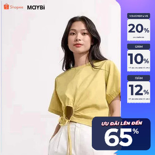 Áo Maybi suông lai cutout cột nơ