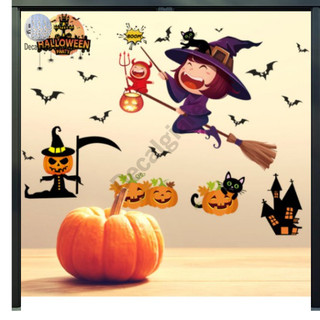 Decal trang trí Halloween - Lễ hội Halloween bé gái phù thủy và nhiều mẫu đẹp cho khách lựa chọn