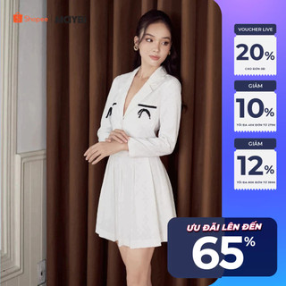Áo đan-ton suông xốp thái phối nơ trang trí Maybi