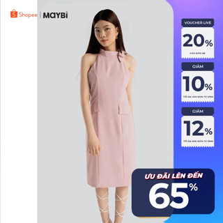 Đầm Maybi dáng yếm ôm hồng phối túi giả