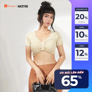 Áo croptop Maybi thun kiểu nơ
