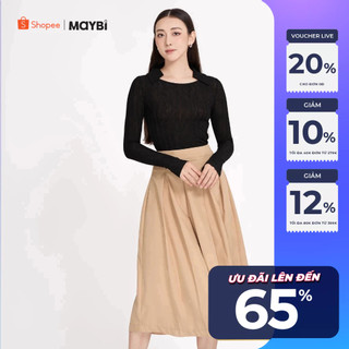 Chân váy midi xếp ly Maybi