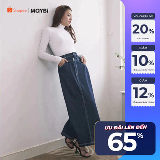 Chân váy Maybi suông jean đắp tà kiểu