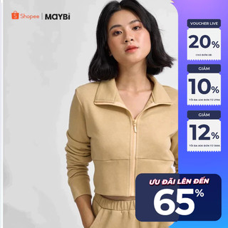 Áo khoác MAYBI croptop ôm thun tay dài