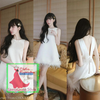 VÁY SUÔNG A VIỀN LÔNG PHỐI LƯNG V NƠ 280624