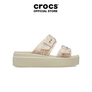 Dép Xăng Đan Đế Xuồng Nữ Crocs Brooklyn Snake Buckle - Vanilla