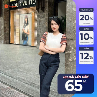 Áo croptop Maybi ôm thun phối bo sọc