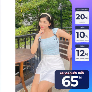 Áo ôm ren thun phối nơ ruy băng Maybi