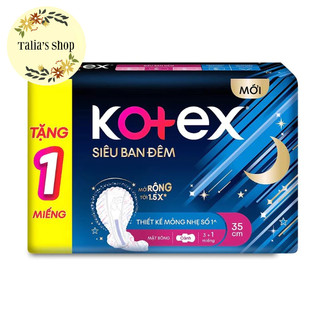Lốc 8 gói băng vệ sinh Kotex siêu ban đêm siêu mỏng cánh 35 cm- gói 3 miếng