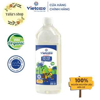 250ml - Dầu dừa tinh khiết Vietcoco Organic nấu ăn, dưỡng tóc, dưỡng mày, dưỡng môi