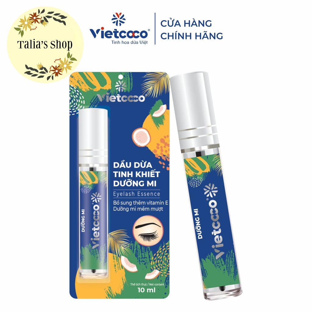  10ml - Mascara Dầu dừa tinh khiết dưỡng mi Vietcoco dưỡng lông mi mềm mượt 