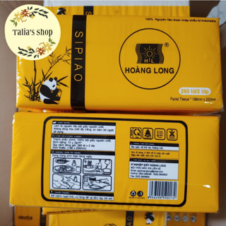 Combo 5 gói khăn giấy ăn Sipao Hoàng Long cao cấp 300 tờ/ 2 lớp