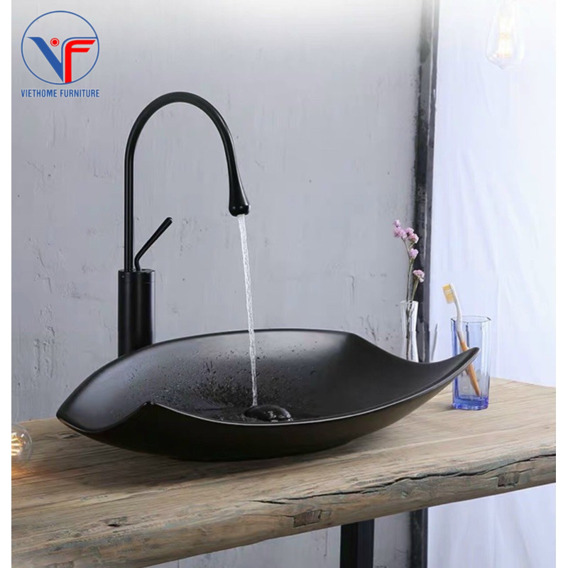 LAVABO - CHẬU RỬA MẶT ĐẶT BÀN MÀU ĐEN CÁ TÍNH