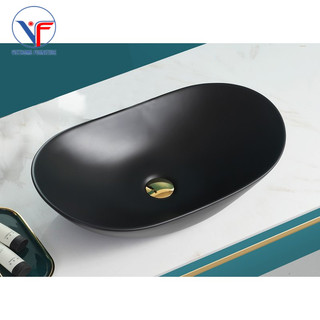 LAVABO ĐẶT BÀN ĐÁ HÌNH THỎI MÀU ĐEN