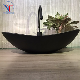 LAVABO ĐẶT BÀN ĐÁ HÌNH THỎI MÀU ĐEN