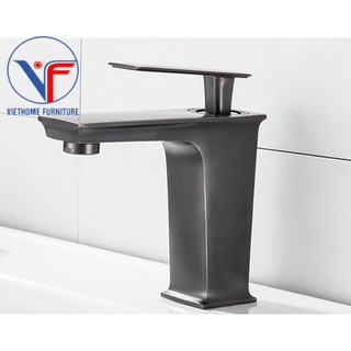 VÒI LAVABO NÓNG LẠNH ĐEN VUÔNG VB08