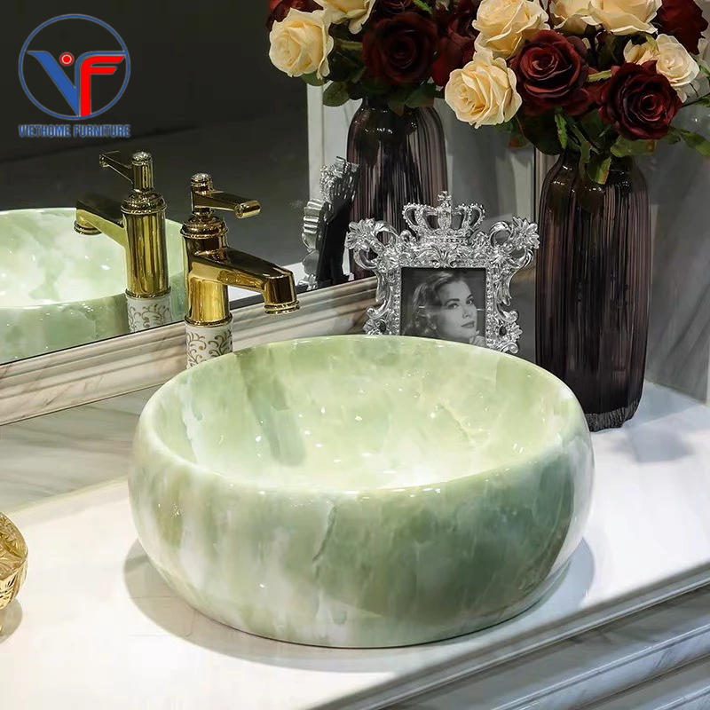 LAVABO - CHẬU RỬA MẶT ĐẶT BÀN ĐÁ XANH TRÒN