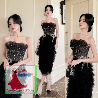 VÁY LƯỚI KIM TUYẾN  CÚP XÒE NHIỀU TẦNG 270524