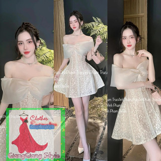 VÁY REN XÒE PHỐI NƠ TO TRỄ VAI 220524