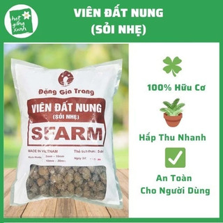 Giá thể Viên Đất Nung Sỏi Nhẹ SFARM Kích Thước 10 - 20 mm Chuyên Dùng Trồng Rau Thủy Canh, Lót Chậu Túi 5 dm3
