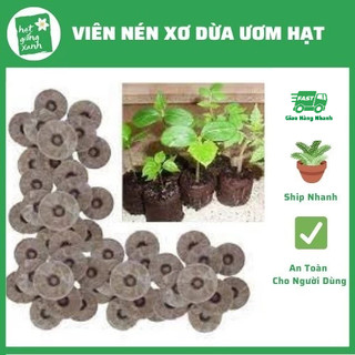 50 Viên Nén Xơ Dừa Ươm Hạt 100% Hữu Cơ - Tiện Dụng - Hiệu Quả Cao