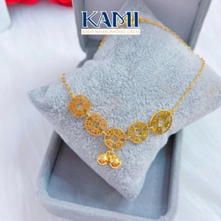 Lắc chân hoạ tiết kim tiền 5 đồng xu mạ hàng Kami trang sức sỉ LC5X18V