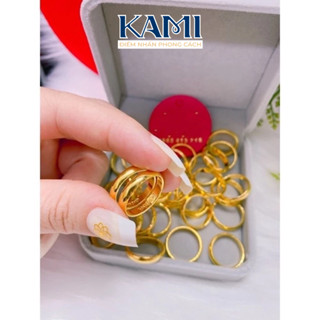  Nhẫn trơn mô phỏng 2 chỉ mạ vàng khắc mộc 9999 siêu bền màu Kami 