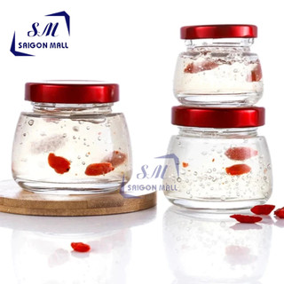  Combo 6 hũ chưng yến dáng bầu cao cấp 75ml  hũ yến 100ml  hũ 150ml   6 hũ thủy tinh đựng yến  hũ sữa chua 