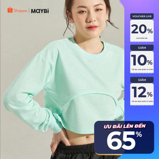 Áo croptop Maybi suông thun tay dài