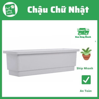 Chậu nhựa thông minh chữ nhật trồng rau, trồng hoa, hình chữ nhật, giá treo chậu kích thước 48x21x16cm