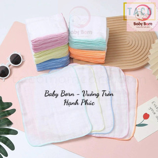 Set 10 khăn sữa Taco Nhật cao cấp siêu mềm mịn, 4 lớp, kích thước 25x28cm