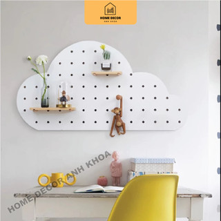 Kệ pegboard  hình đám mây, gỗ MDF chống ẩm Home Decor Anh Khoa