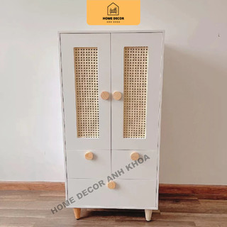 Tủ áo cho bé thân cao tay nắm hình thú dễ thương kệ đa năng đựng đồ chắc chắn bền bỉ Home Decor Anh Khoa
