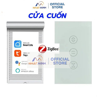 Công Tắc Cửa Cuốn Zigbee Tuya Viền Vàng Điều Khiển Từ Xa Cửa Cổng, Cửa Cuốn Qua App Hẹn Giờ Bật Tắt