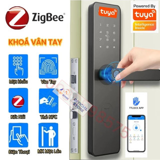 Khoá vân tay tuya zigbee cho cửa gỗ lắp mới và thay thế, hướng dẫn lắp đặt, lắp đặt tận nơi bảo hành 12 tháng